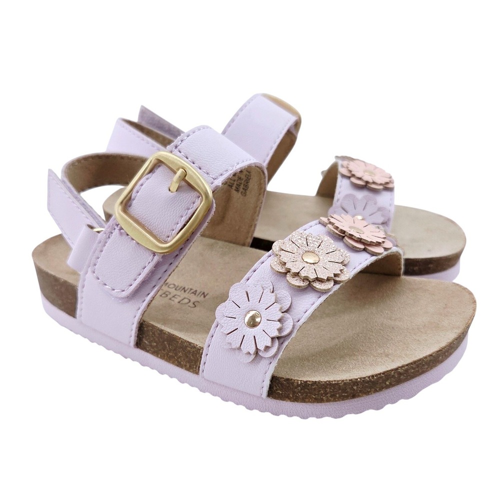 White Mountain Gabriela Kids Floral Cork Footbed Girls Sandals - Size 8M